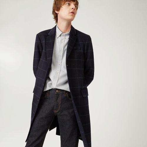Club Monaco Color Blue Windowpane Topcoat