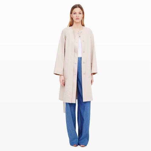 Club Monaco Color Green Landree Collarless Trench Coat