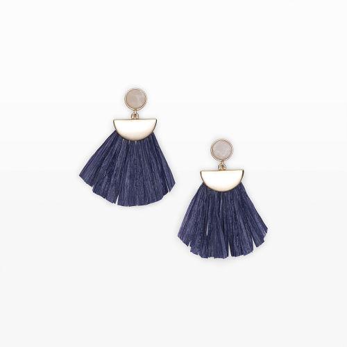 Club Monaco Color Blue Raffia Drop Earring