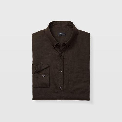 Club Monaco Color Brown Slim Linen Shirt