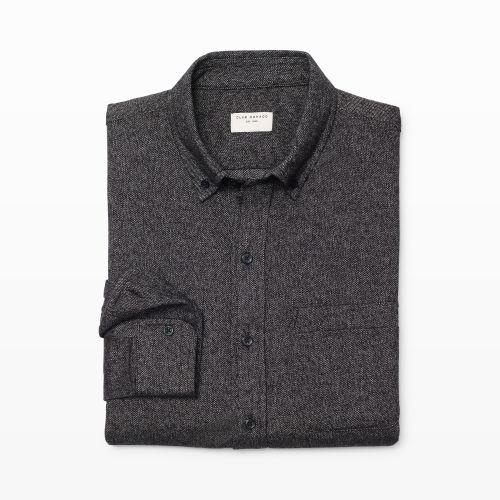 Club Monaco Color Grey Slim-fit Brushed Jasp Shirt In Size L