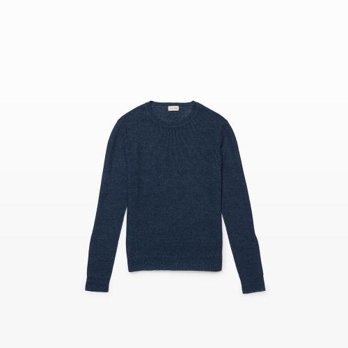 Club Monaco Color Blue Linen Crewneck Sweater