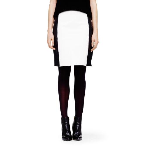 Club Monaco Color Black Lorella Leather Paneled Skirt