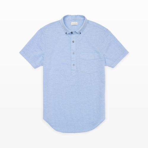 Club Monaco Color Blue Popover Shirt In Size Xl
