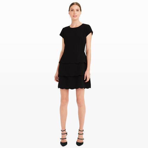 Club Monaco Color Black Colby Scalloped Dress