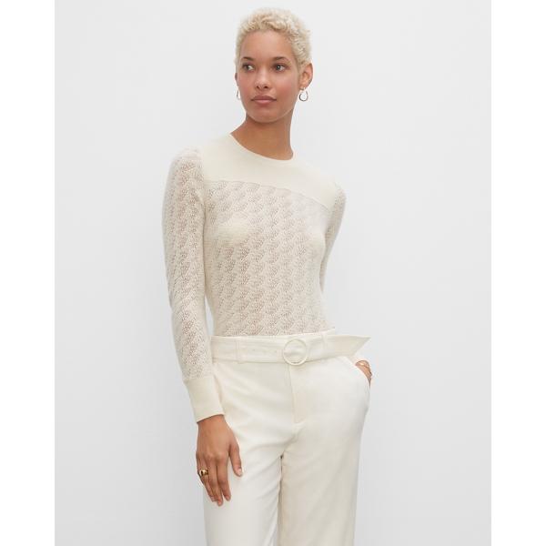 Club Monaco Cashmere Pointelle Crewneck Sweater
