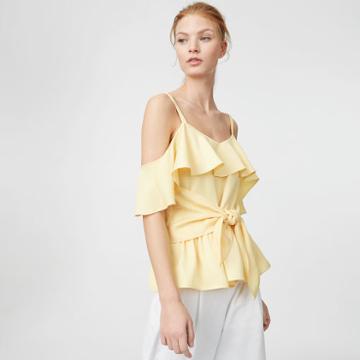 Club Monaco Color Amarillo Akua Top