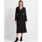 Club Monaco Black Multi Deep V Burnout Dress