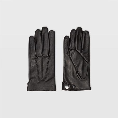 Gl Color Black Leather Snap Glove