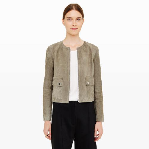 Club Monaco Collection Color Light Loden Zandra Suede Jacket