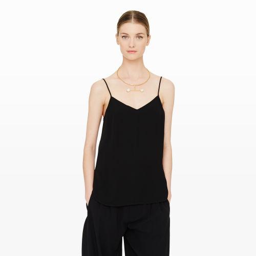 Club Monaco Color Black Rasa Silk Camisole In Size Xs