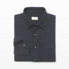 Club Monaco Color Blue Slim-fit Heather Nep Shirt In Size Xl