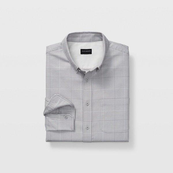 Club Monaco Blanc De Blanc Multi Slim Tonal Plaid Shirt