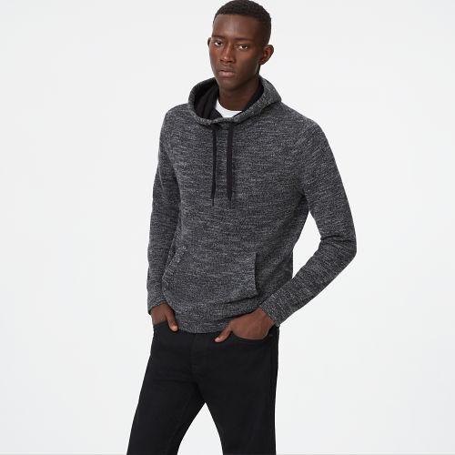 Club Monaco Color Grey Cashmere Slub Hoodie