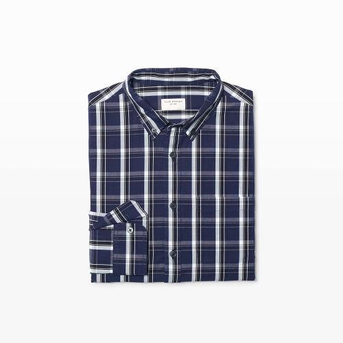 Club Monaco Color Blue Slim Plaid Shirt