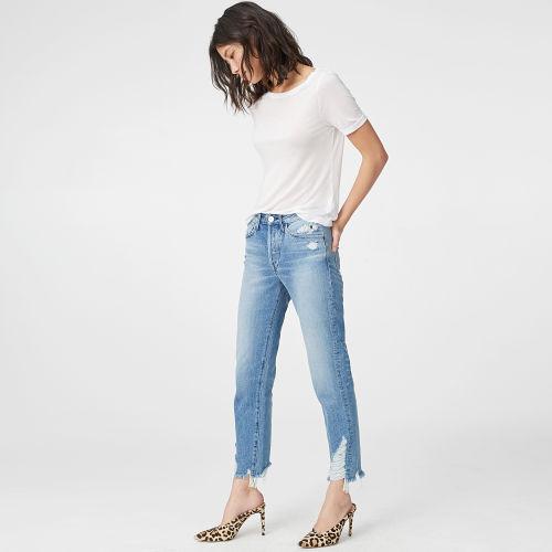Club Monaco Color Blue 3x1 Higher Ground Crop