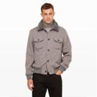 Club Monaco Color Grey Golden Bear Luxe Wool Bomber In Size Xs