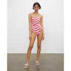 Club Monaco Solid & Striped Madeline Swimsuit