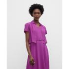 Club Monaco Silk Triple Pleated Top