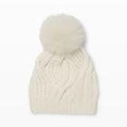 Club Monaco Color White Adora Cashmere Pompom Hat In Size One Size