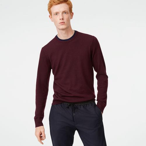 Club Monaco Color Blue Merino Double-collar Sweater
