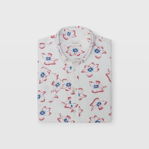 Club Monaco Slim Seersucker Magnolia Shirt