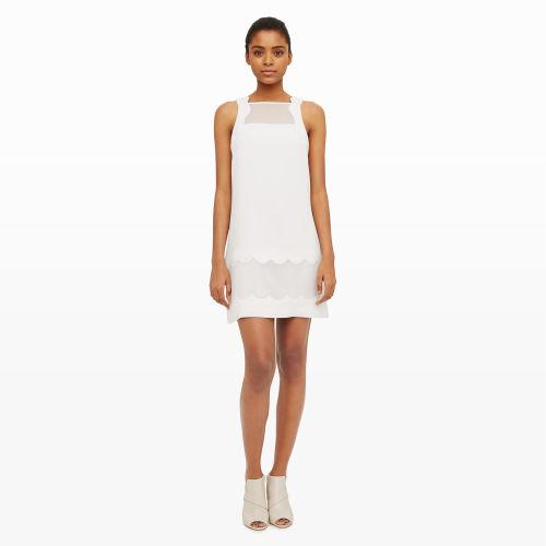 Club Monaco Color White Nimah Scalloped Dress