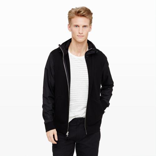 Club Monaco Color Black Combo Terry Hoodie In Size Xs
