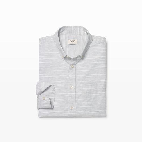 Club Monaco Color Grey Slim Faded Stripe Shirt