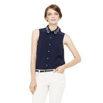 Club Monaco Carla Embellished Collar Top