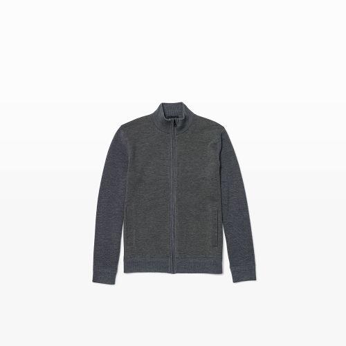 Club Monaco Color Grey Paneled Zip Sweater