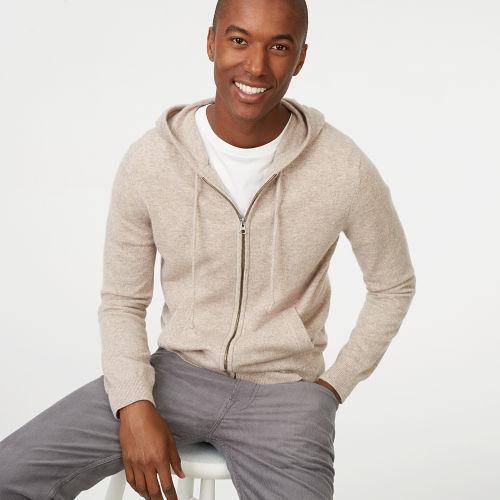 Club Monaco Color White Cashmere Hoodie