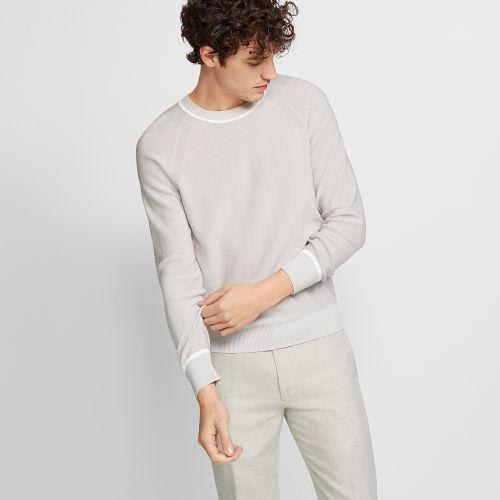 Club Monaco Color Grey Plaited Crew Sweater