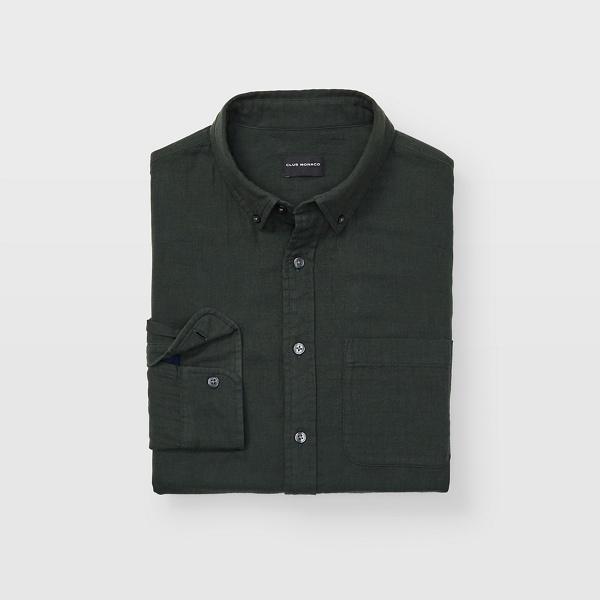 Club Monaco Pine Slim Solid Double-faced Shirt
