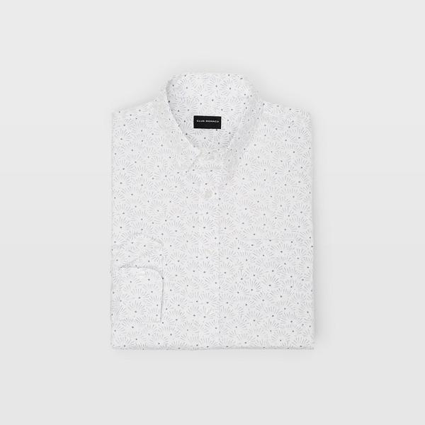 Club Monaco White Multi Slim Star Bright Ditsy Shirt