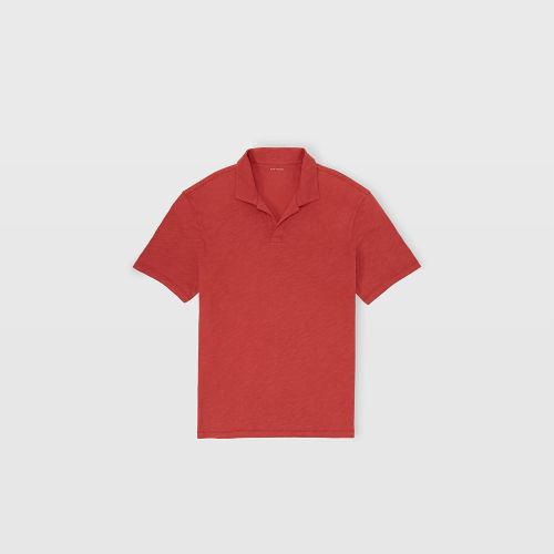 Club Monaco Color Washed Red Cotton Slub Polo