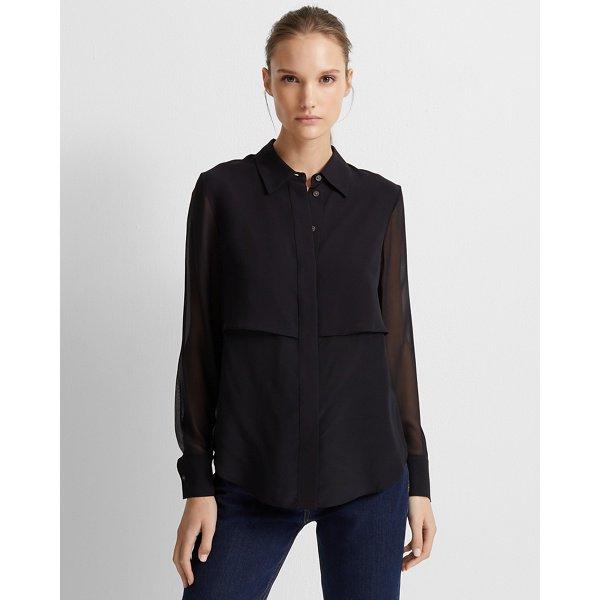 Club Monaco Black Bernee Silk Shirt