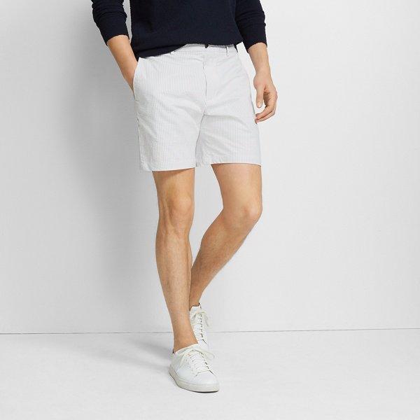 Club Monaco White/grey Baxter 7 Seersucker Short