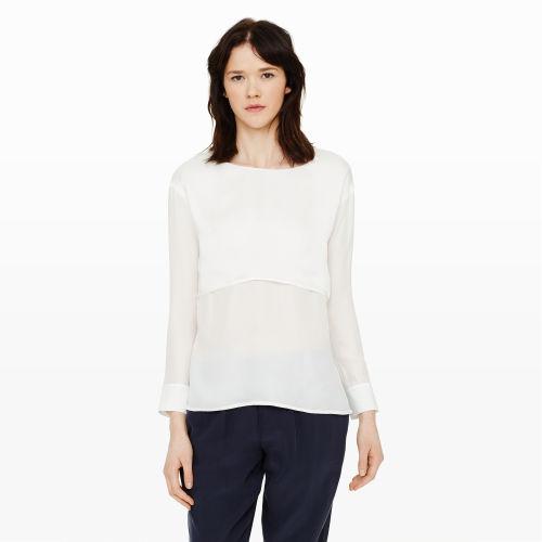 Club Monaco Color White Mayra Silk Top In Size Xs