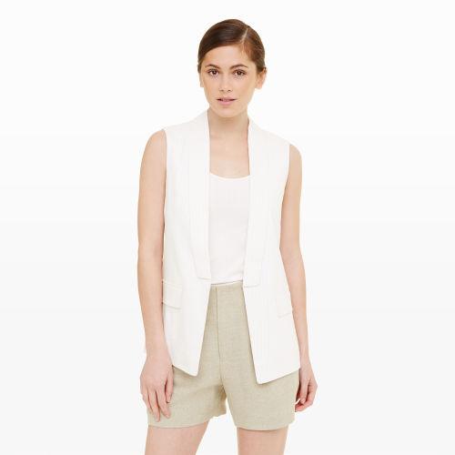 Club Monaco Color White Multi Orabella Pinstripe Vest