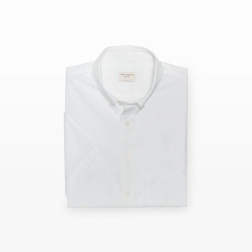 Club Monaco Color White Short-sleeve End-on-end Shirt