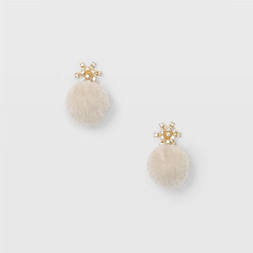 Club Monaco Color White Serefina Crystal Pom Earring