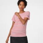 Club Monaco Color Red/white Stripe Leary Embroidered Tee