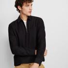 Club Monaco Color Black Twill Zip Pullover