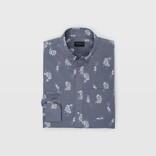 Club Monaco Color Blue Slim Country Floral Shirt
