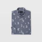 Club Monaco Color Blue Slim Country Floral Shirt