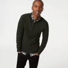 Club Monaco Color Green Merino Quarter-zip Sweater