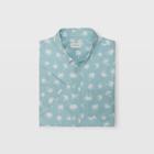Club Monaco Color Blue Slim Short-sleeve Palm Shirt