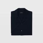 Club Monaco Color Blue Camp Collar Seersucker Shirt