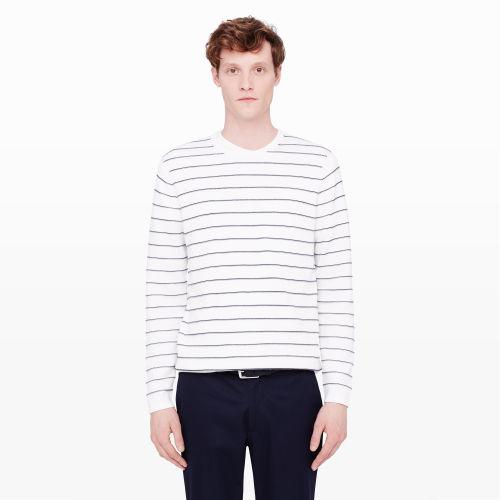 Club Monaco Color White Allover Stripe Crew